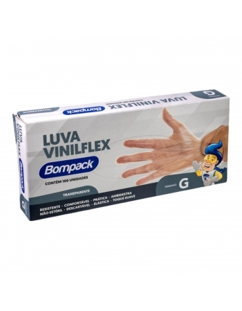 LUVA VINIFLEX TRANSPARENTE G - BOMPACK