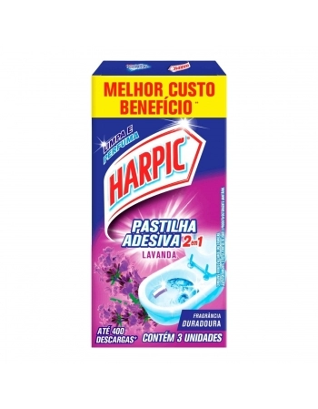 DESINFETANTE PASTILHA ADESIVA LAVANDA C/3 - HARPIC