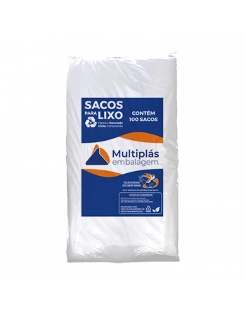 SACO DE LIXO 40LTS TRANSP REFORÇADO C/100