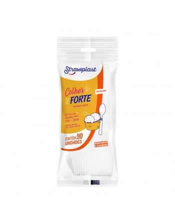 COLHER FORTE BRANCO C/500 25X20 - STRAWPLAST - [482]