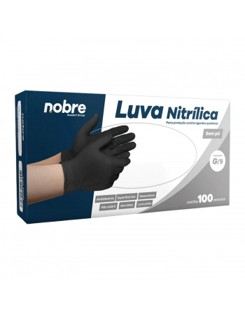 LUVA NITRILICA PRETA - GRANDE (NOBRE) - CA 44567