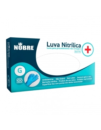 LUVA NITRILICA AZUL - GRANDE (NOBRE) - CA 39331